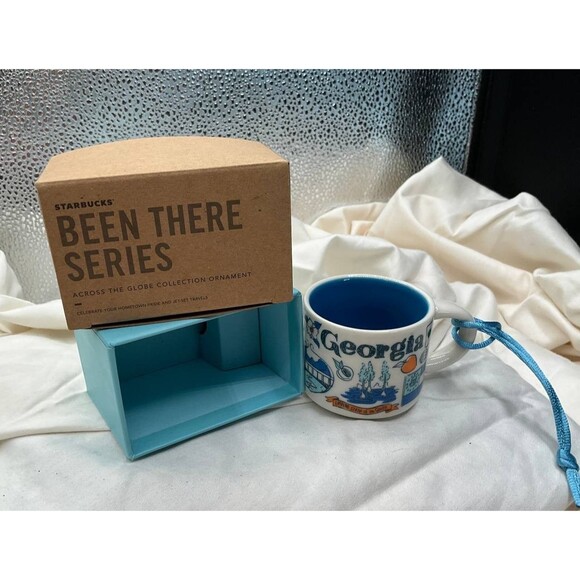 Starbucks GEORGIA Been There Series Espresso Ornament Cup Peaches NEW - Picture 2 of 2